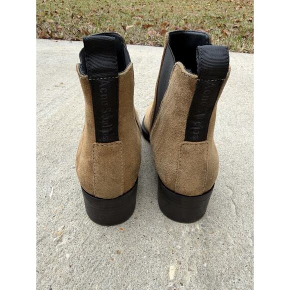 Acne Studios 7 | EU 38 Jensen Brown Suede Leather Ankle Chelsea Boot Pointed Toe - Picture 2 of 10